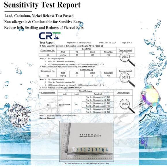 20G Hypoallergenic Flat Back Earrings for Women Men Silver 14K Gold Stainless - Picture 6 of 7